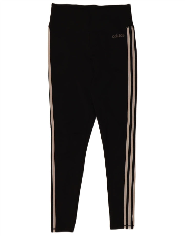 ADIDAS Womens Climalite Leggings UK 12/14 Medium  Black Polyester