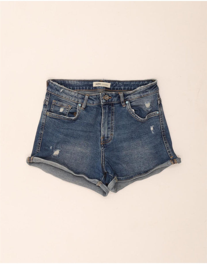 Pantaloni scurți din denim învechit pentru femei Zara EU 36 XS W26 Albastru