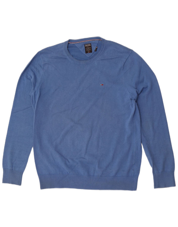 Pulover Tommy Hilfiger pentru bărbați, cu gât crew, bumbac albastru 2XL