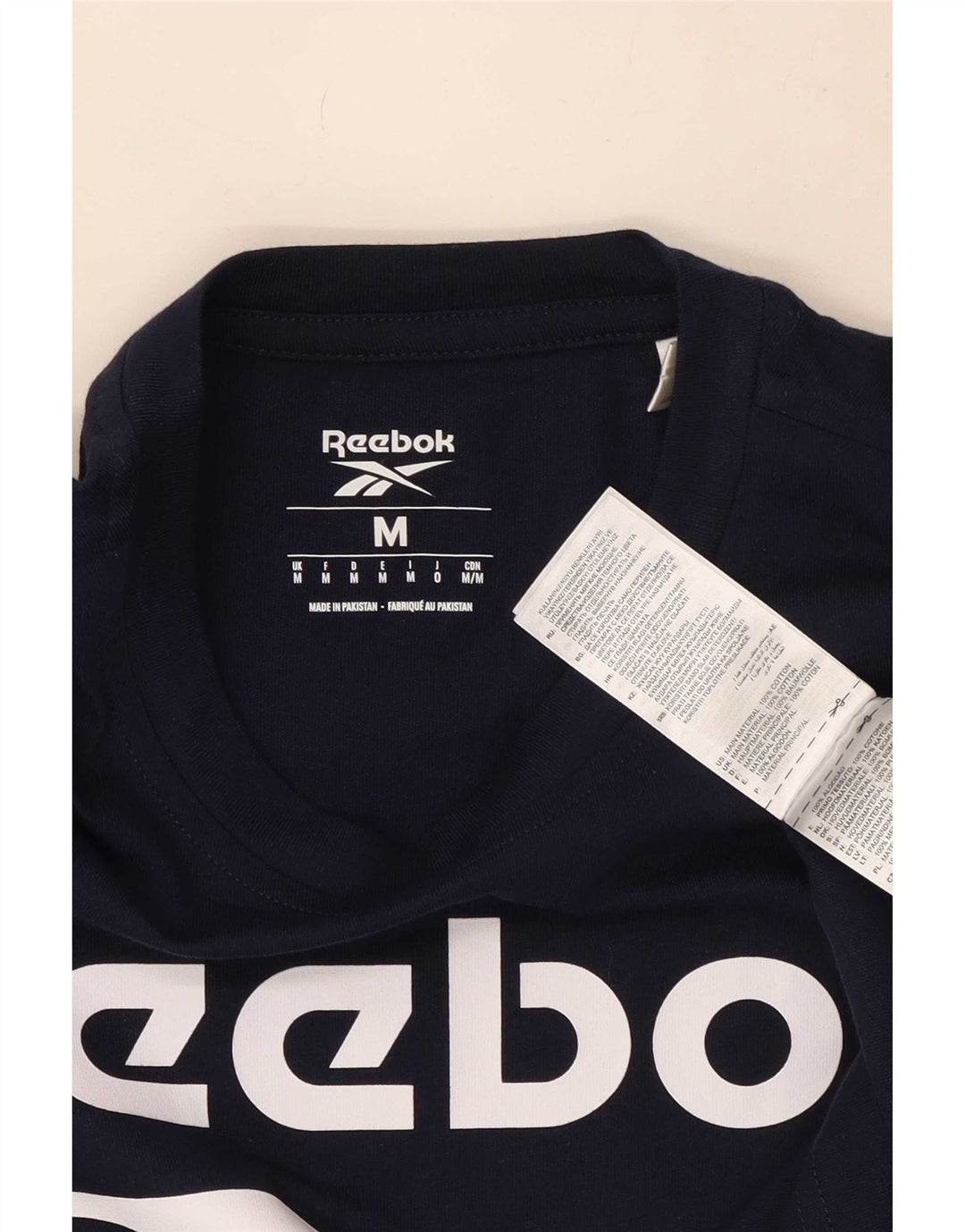 Tricou grafic Reebok pentru bărbați Top mediu din bumbac bleumarin