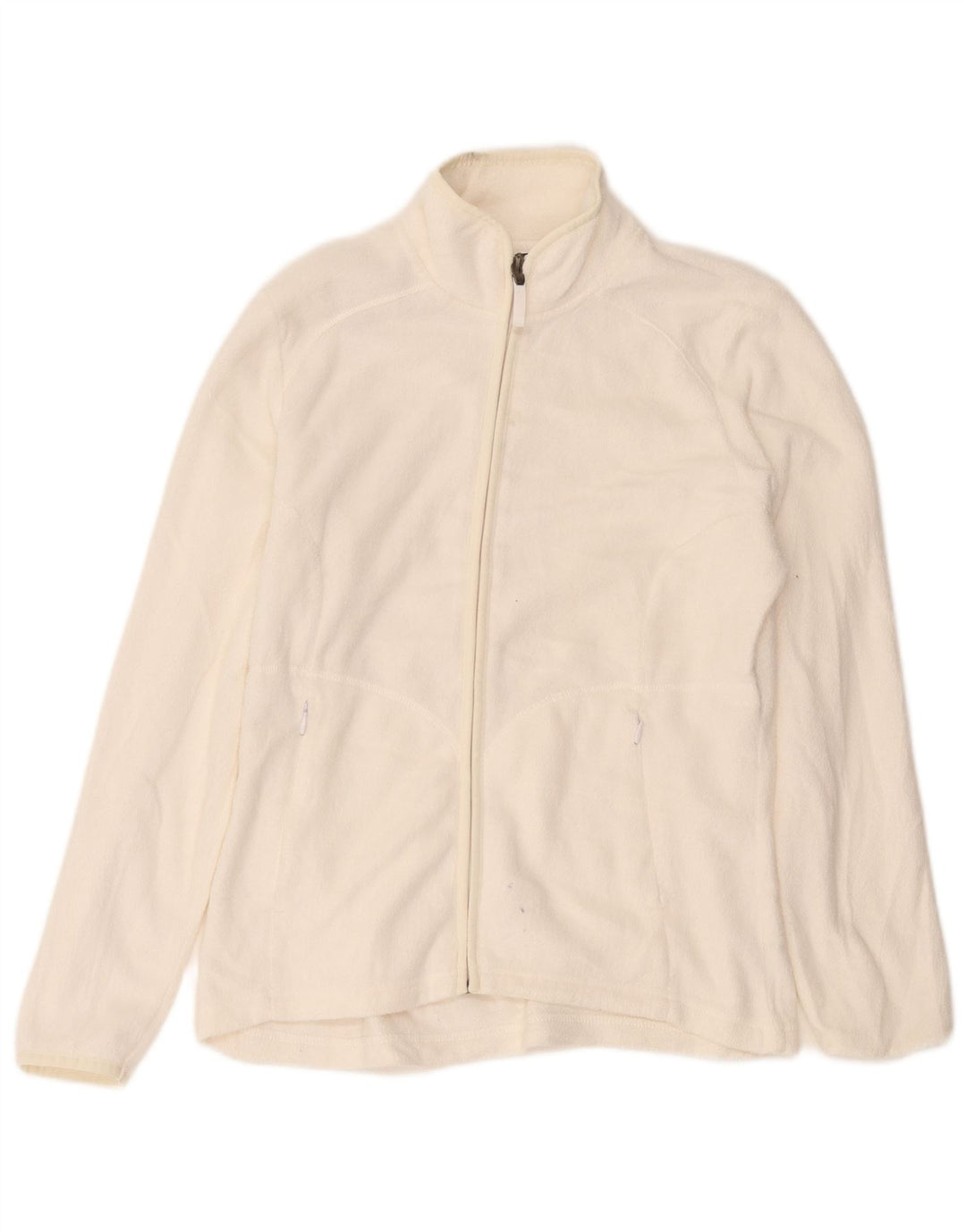 Jachetă fleece pentru femei Marks & Spencer UK 12 Poliester alb mediu mediu