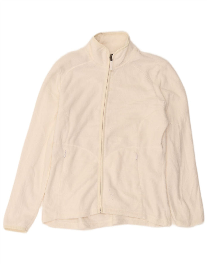 Jachetă fleece pentru femei Marks & Spencer UK 12 Poliester alb mediu mediu