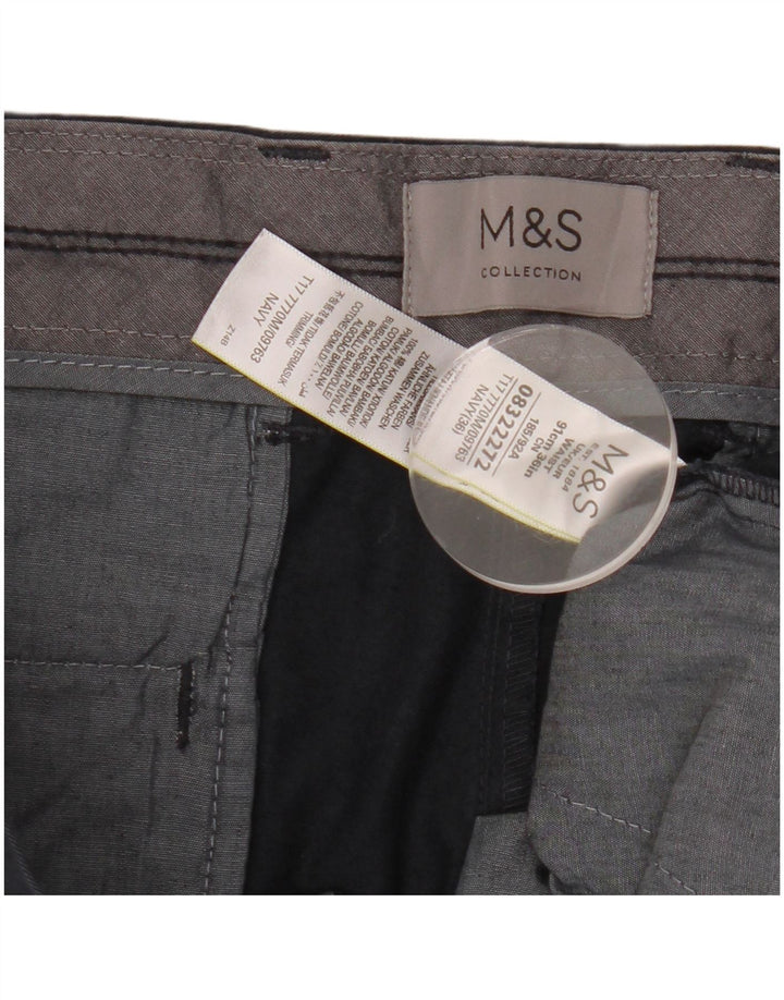 Pantaloni scurți chino pentru bărbați Marks & Spencer W36, mari, albastru, bumbac