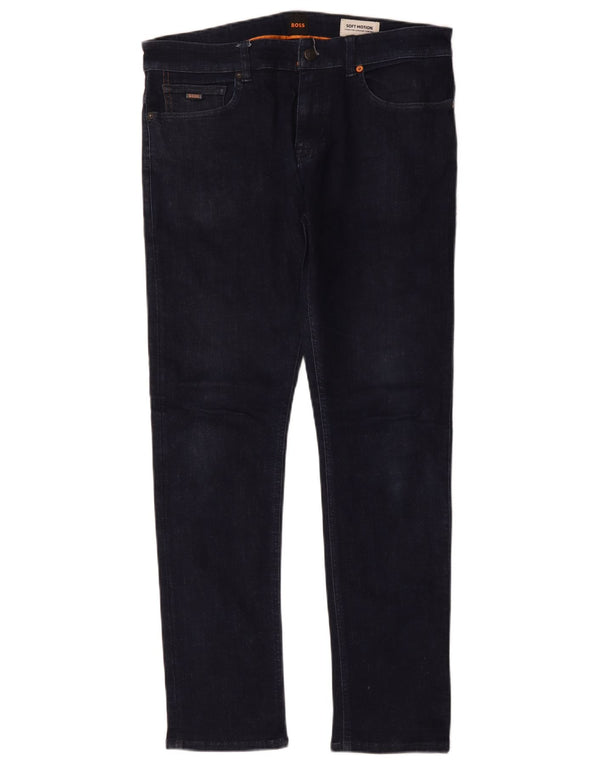 Blugi pentru bărbați Hugo Boss Delaware Slim W34 L32 Bumbac bleumarin