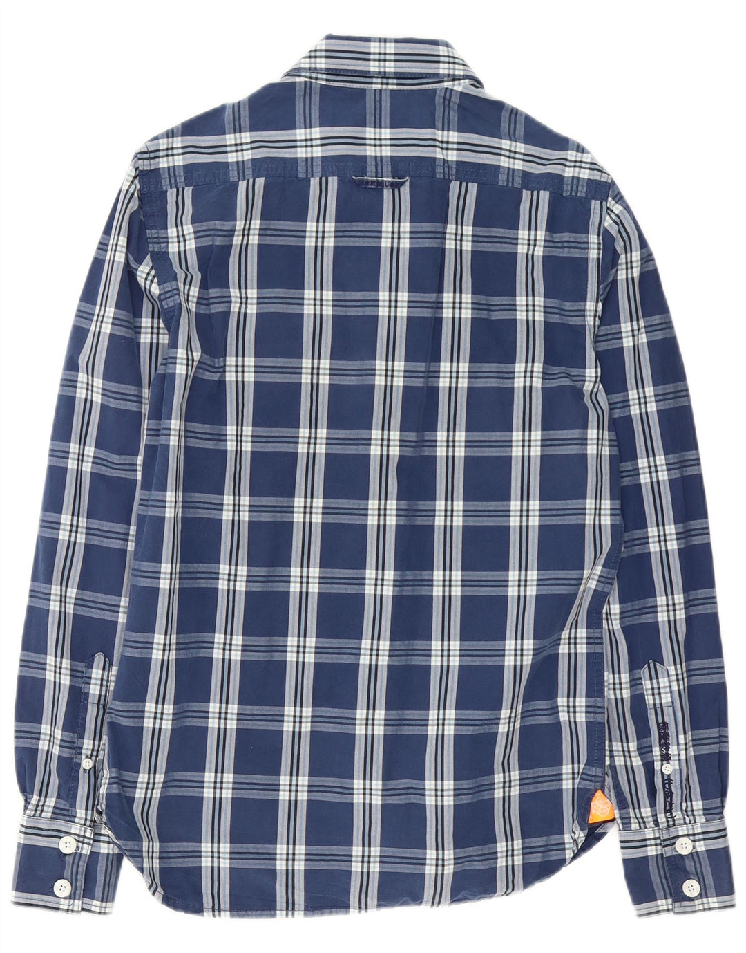 Cămașă pentru bărbați Superdry, bumbac cu carouri, albastru bleumarin mediu
