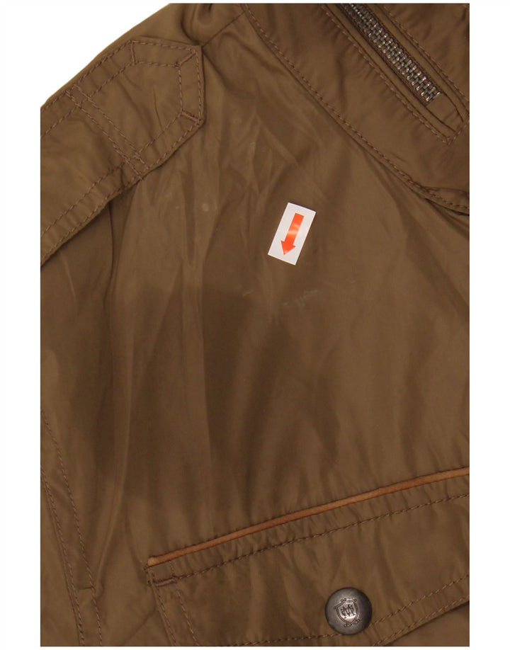 MASSIMO DUTTI Mens Military Jacket UK 40 Large Brown Polyester