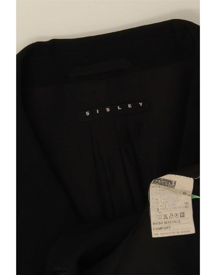 Jachetă Sisley pentru bărbați cu 3 nasturi IT 50 Poliester negru mare