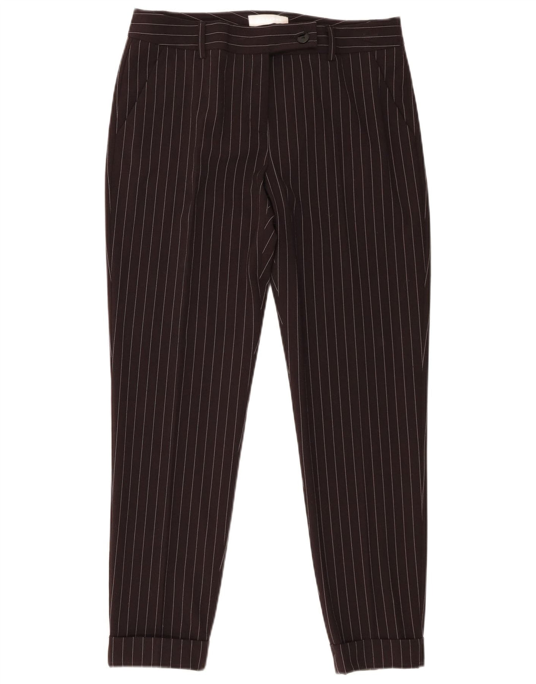 Stefanel Pantaloni Slim Femei L32 L28 Negru Dungi