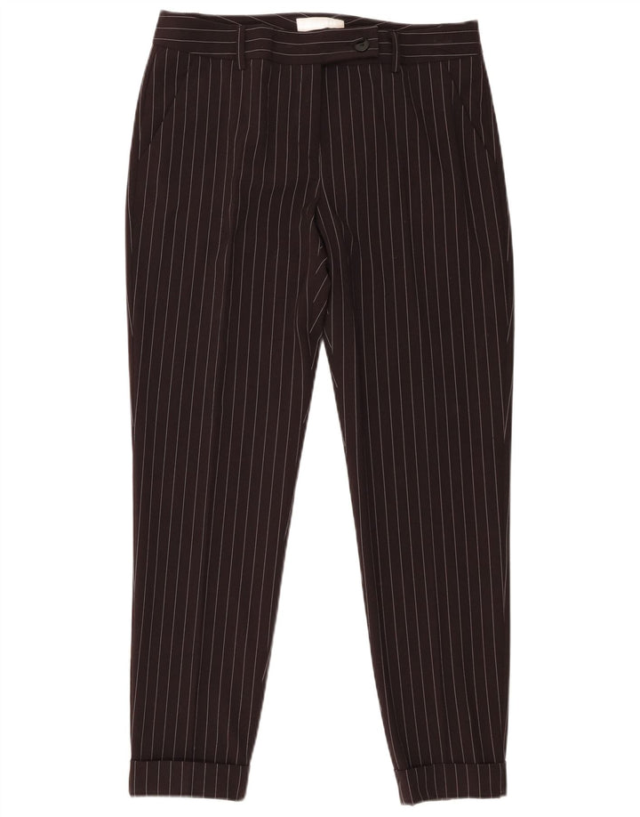 Stefanel Pantaloni Slim Femei L32 L28 Negru Dungi