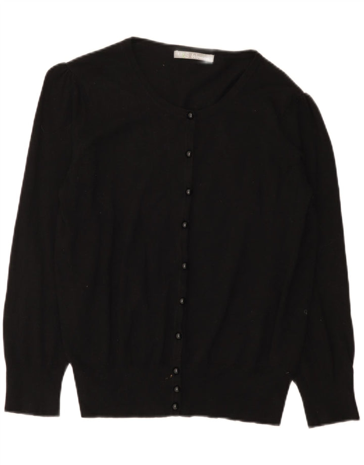 Pulover cardigan pentru femei Marks & Spencer UK 16 mare, negru, viscoză