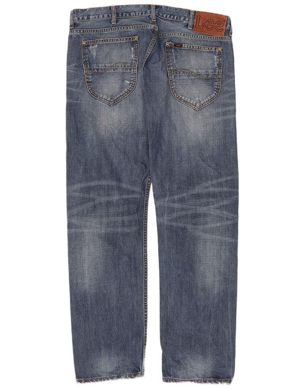 Blugi Lee Bărbați Knox Distressed Straight W38 L32 Bumbac albastru