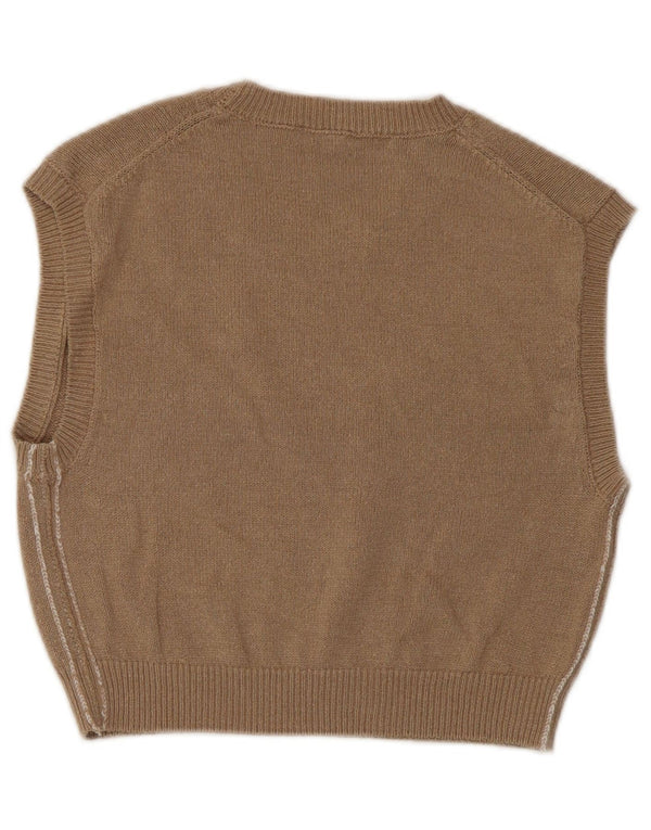 Zara femei Crop Vest Tank Top UK 12 Maro Mediu