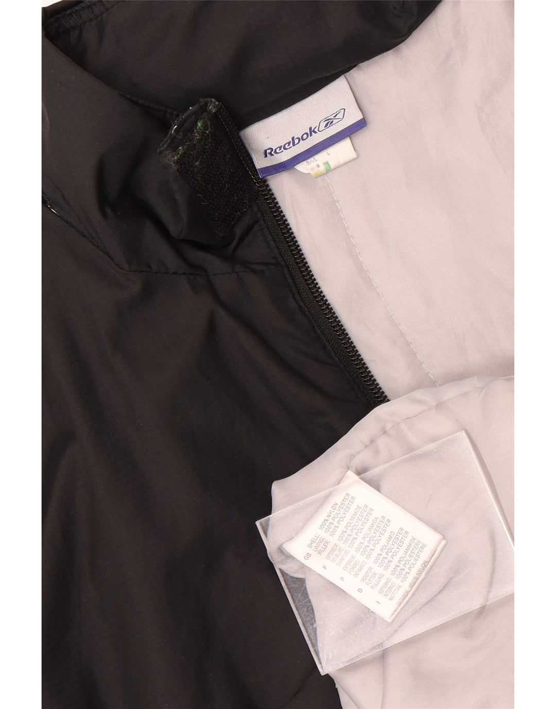 Jachetă de ploaie cu glugă Reebok pentru băieți 13-14 ani, mare, negru, nailon