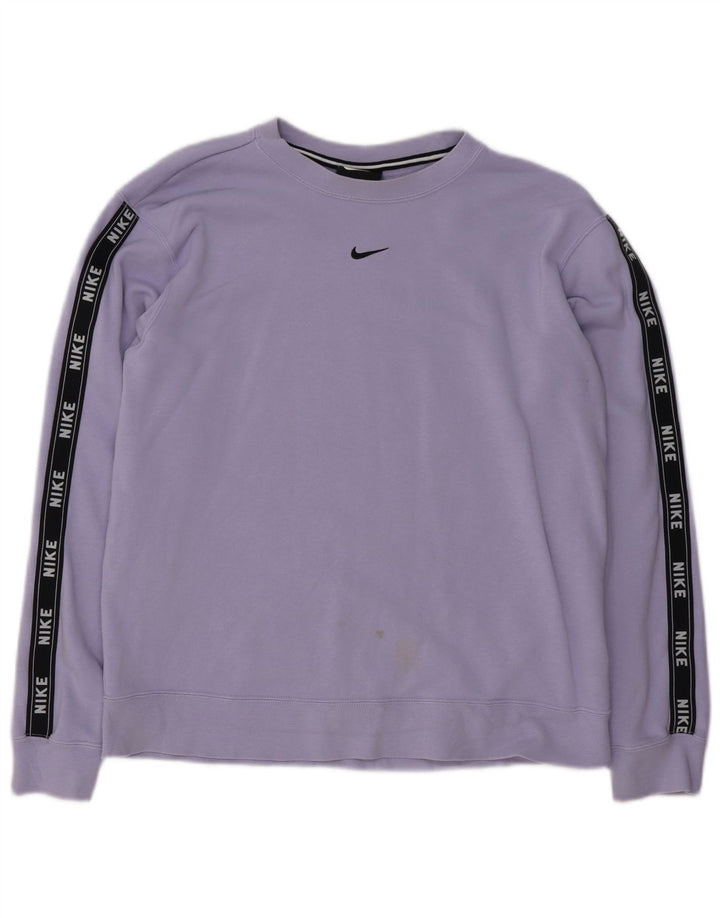 Pulover de hanorac grafic Nike pentru femei UK 14, bumbac violet mediu
