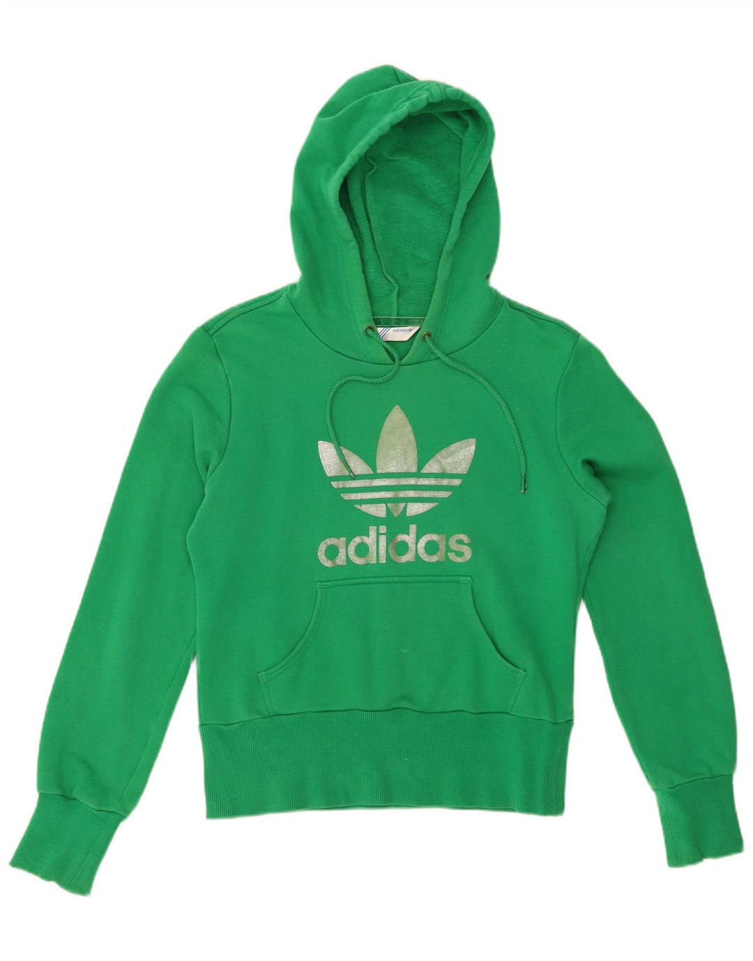 Pulover ADIDAS Crop Graphic pentru femei EU 38 Bumbac verde mediu