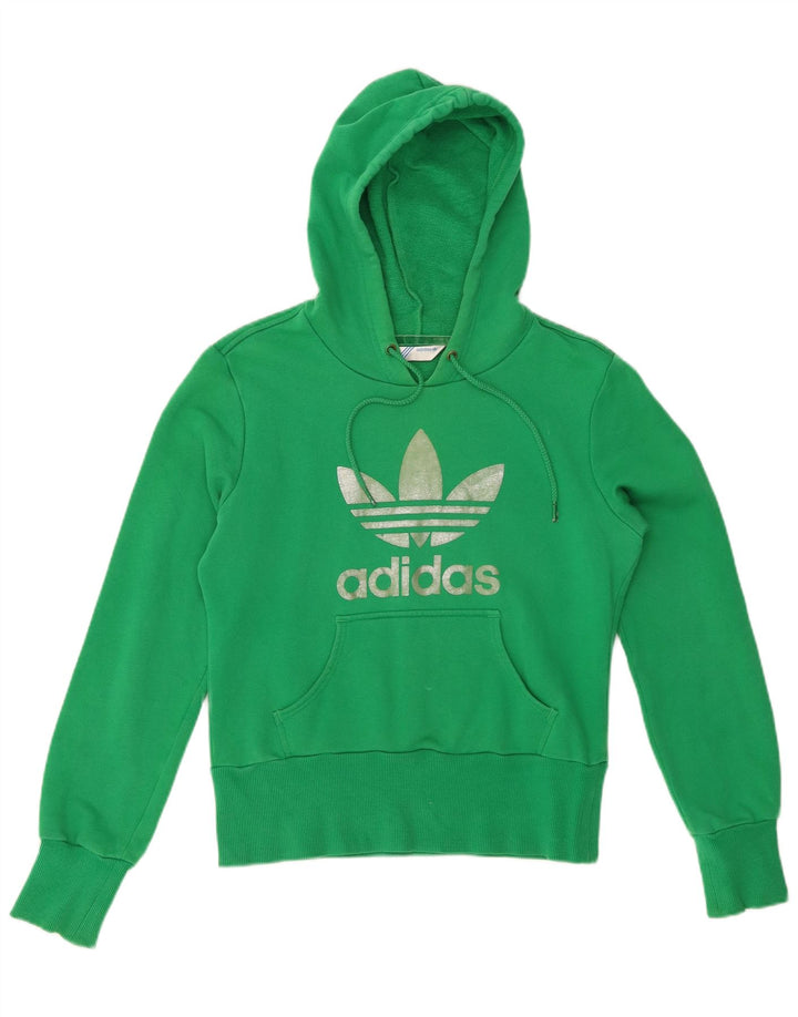 Pulover ADIDAS Crop Graphic pentru femei EU 38 Bumbac verde mediu