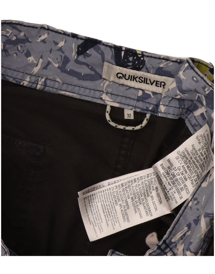 Pantaloni scurți de înot grafic Quiksilver pentru bărbați, bumbac gri mediu