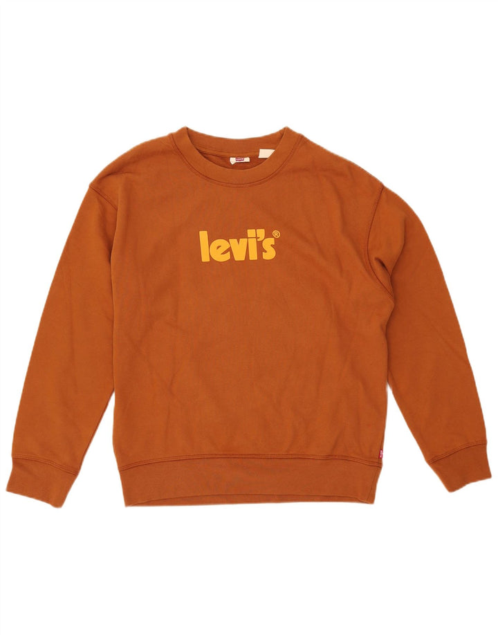Pulover cu grafic supradimensionat pentru femei LEVI'S UK 10 Bumbac maro mic
