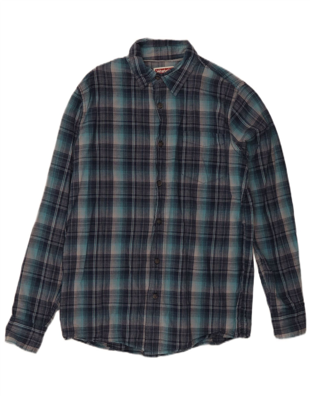 Cămașă de flanel pentru bărbați Wrangler, bumbac cu carouri albastre mici