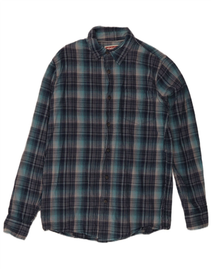 Cămașă de flanel pentru bărbați Wrangler, bumbac cu carouri albastre mici