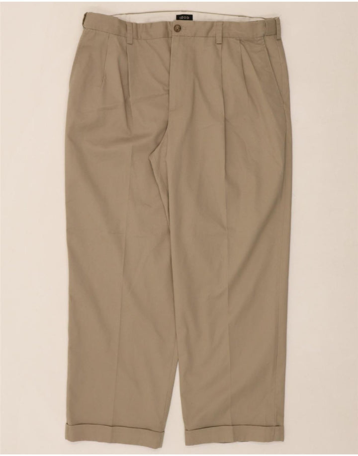 IZOD Mens Pegged Chino Trousers W38 L30 Beige Polyester Vintage Izod and Second-Hand Izod from Messina Hembry 