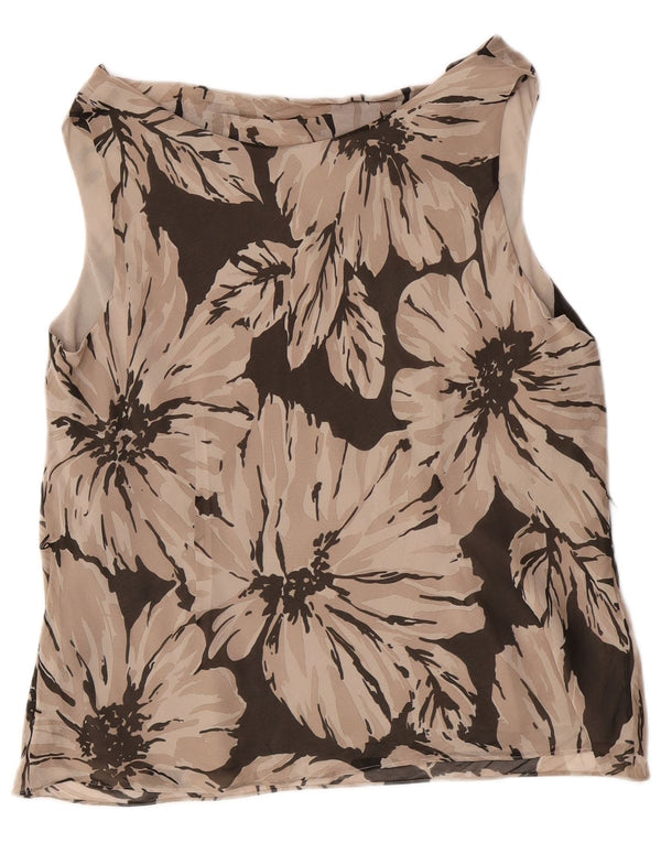 Bluză obișnuită fără mâneci pentru femei Marks & Spencer UK 20 2XL Maro Floral