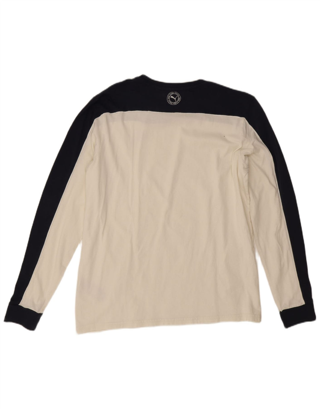 Top pentru bărbați Puma cu mânecă lungă, mare, din bumbac color bloc alb