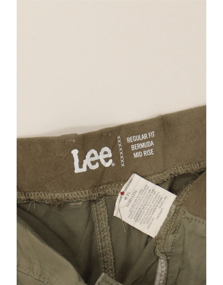 LEE Womens Regular Fit Bermuda Shorts US 12 Large W34  Green Cotton Vintage Lee and Second-Hand Lee from Messina Hembry 
