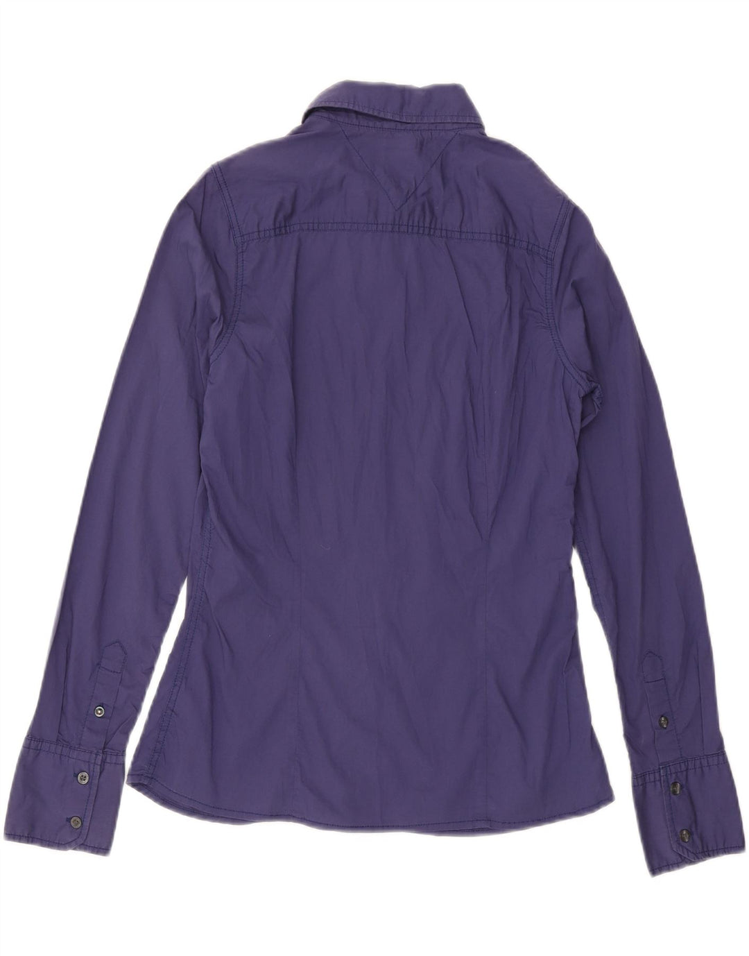 Cămașă pentru femei TOMMY HILFIGER UK 14 mare bumbac bleumarin