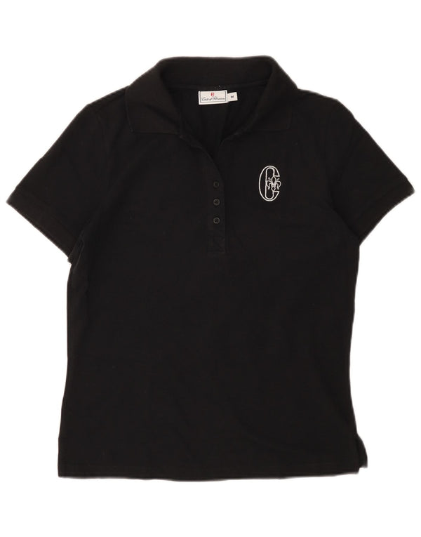 Tricou polo Conte of Florence pentru femei UK 12, bumbac mediu negru