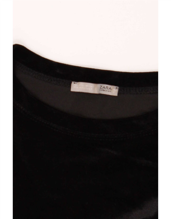 Rochie cu mânecă lungă pentru femei Zara UK 16 Poliester negru mare