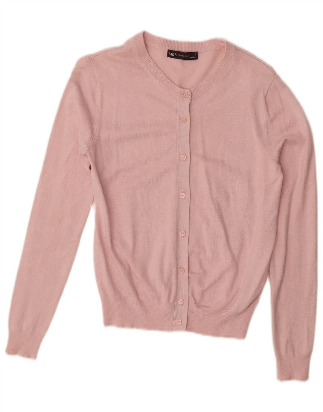 MARKS & SPENCER Pulover cardigan pentru femei UK 8 Small Pink Viscose