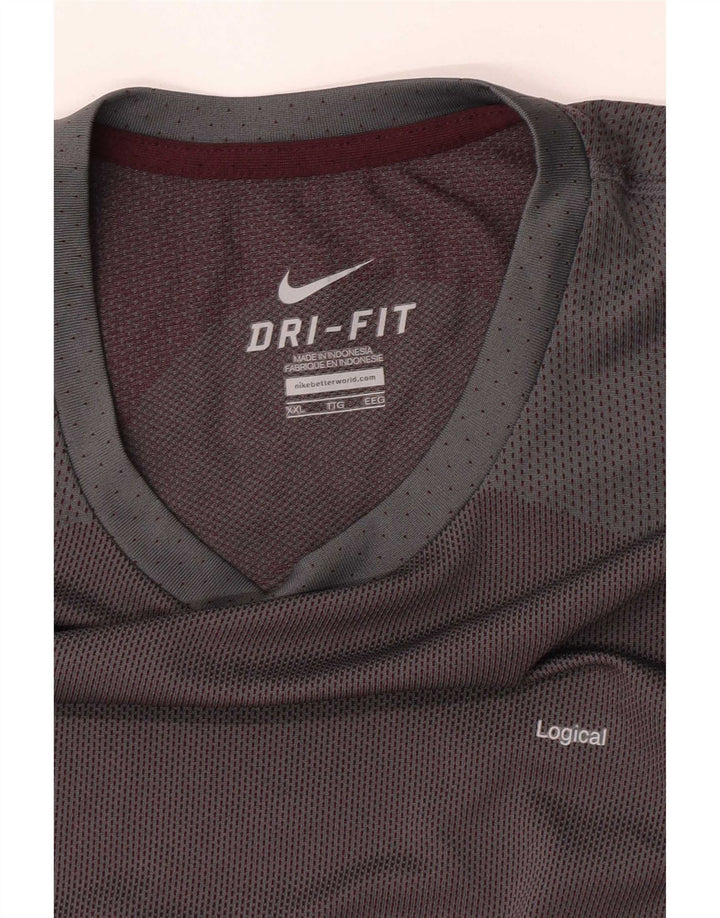 Top mânecă 3/4 Nike pentru bărbați, 2XL, gri Colorblock