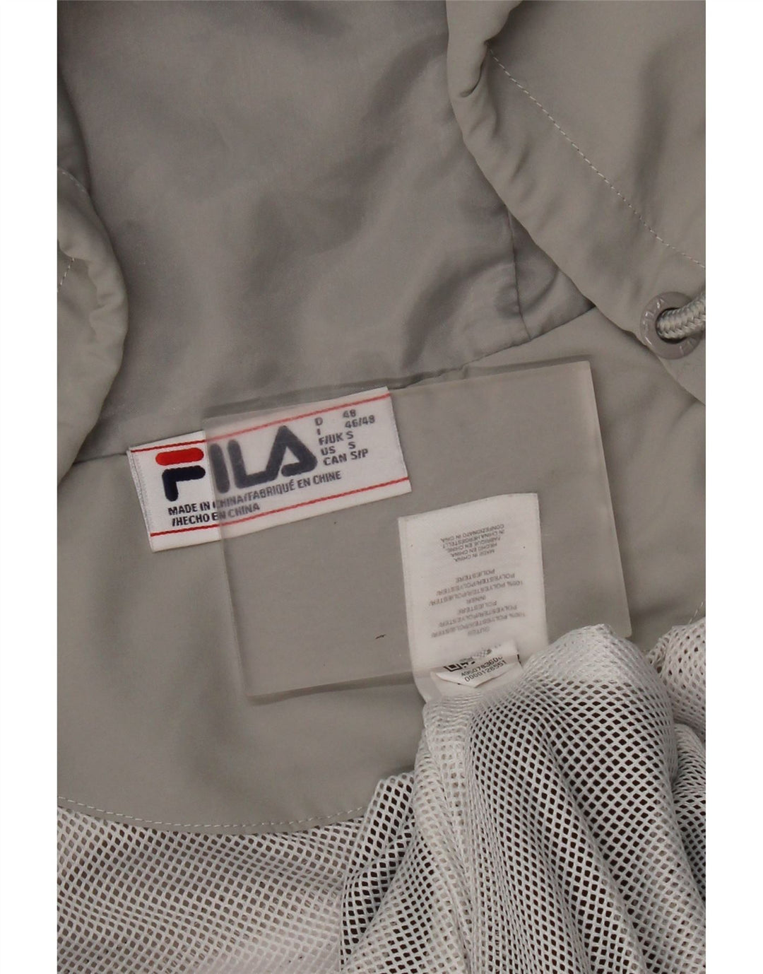 Pulover Fila pentru bărbați, cu fermoar, poliester color bloc, gri mic