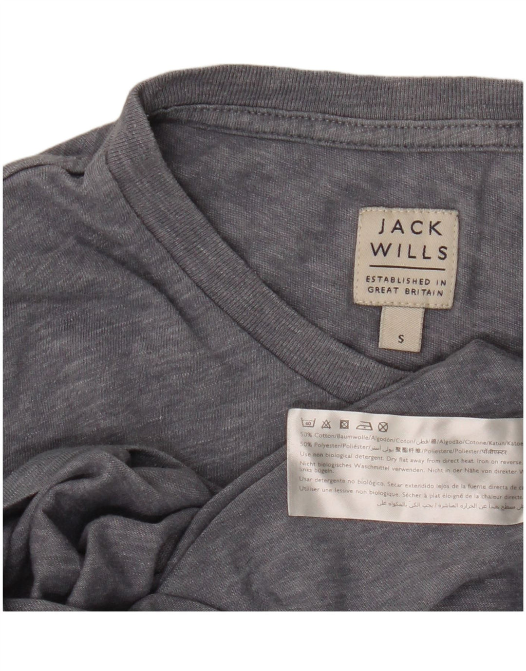 Tricou Jack Wills pentru bărbați Top mic, gri, bumbac cu pete