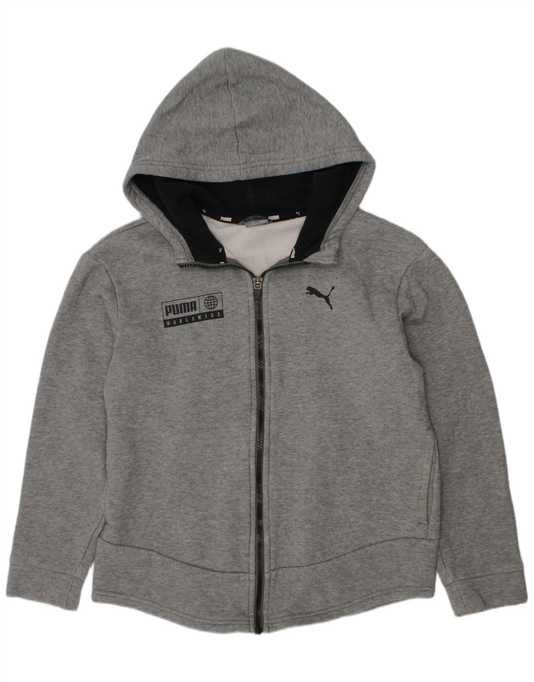 Pulover pentru fete PUMA Graphic Zip Hoodie 11-12 ani bumbac gri