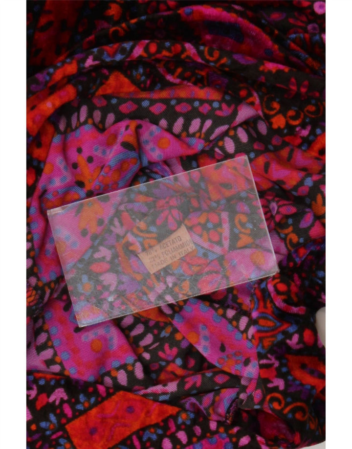 Bluză vintage cu mâneci 3/4 pentru femei UK 14 Medium Multicolor Retro