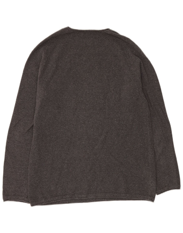 JACK & JONES Pulover pentru bărbați cu decolteu rotund XL bumbac gri