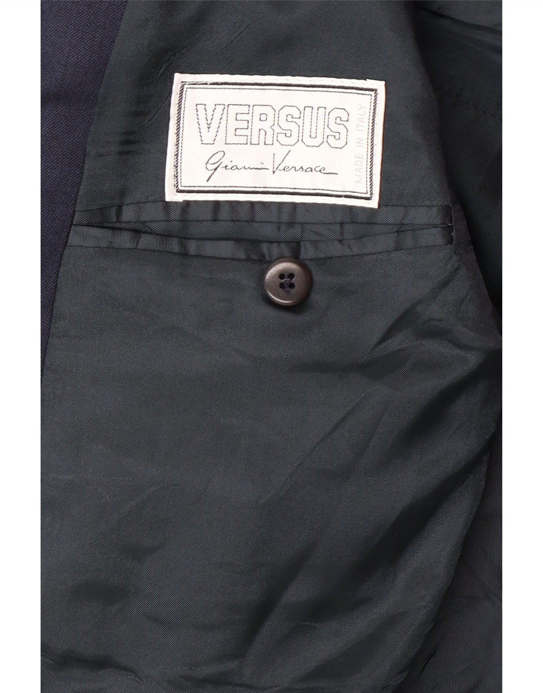 Costum 2 piese pentru bărbați GIANNI VERSACE UK 40 mare W30 L30 bleumarin clasic