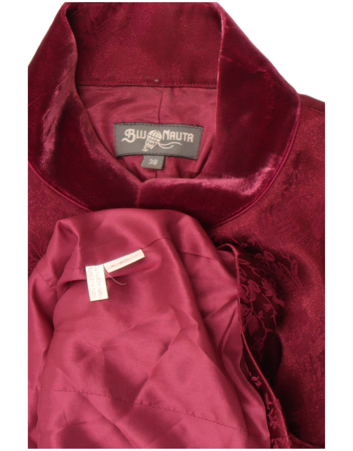 Blunauta Jachetă Blazer Oversized 3 Nasturi Femei IT 38 XS Burgundy Floral