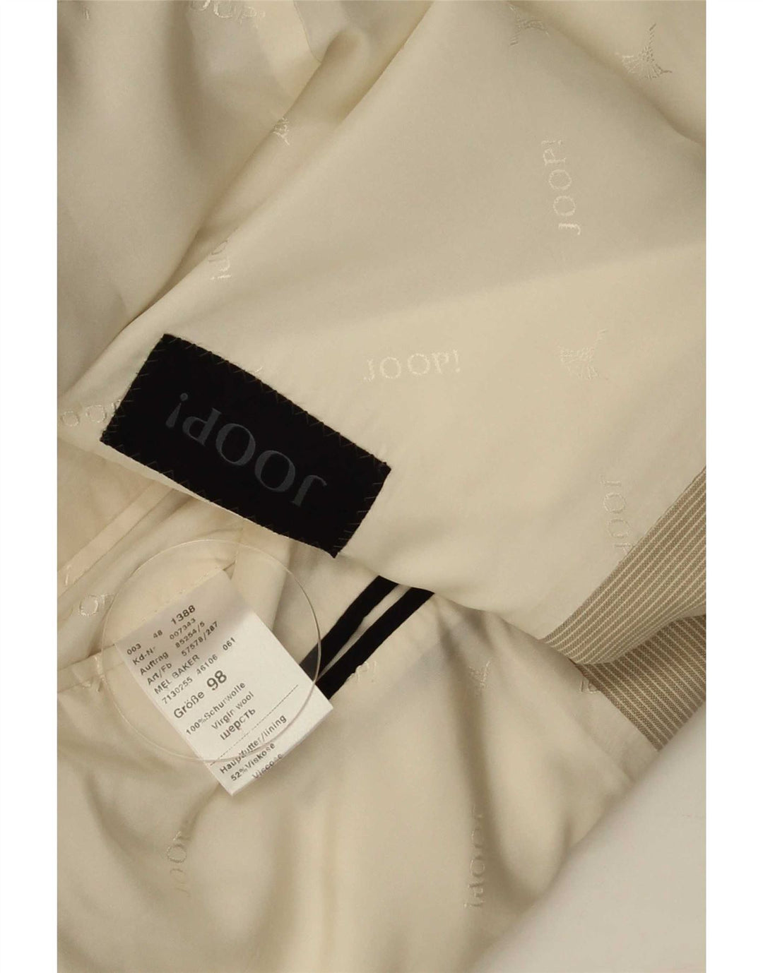Jachetă pentru bărbați Joop cu 2 nasturi IT 48 Medium Beige Pinstripe Lână virgină