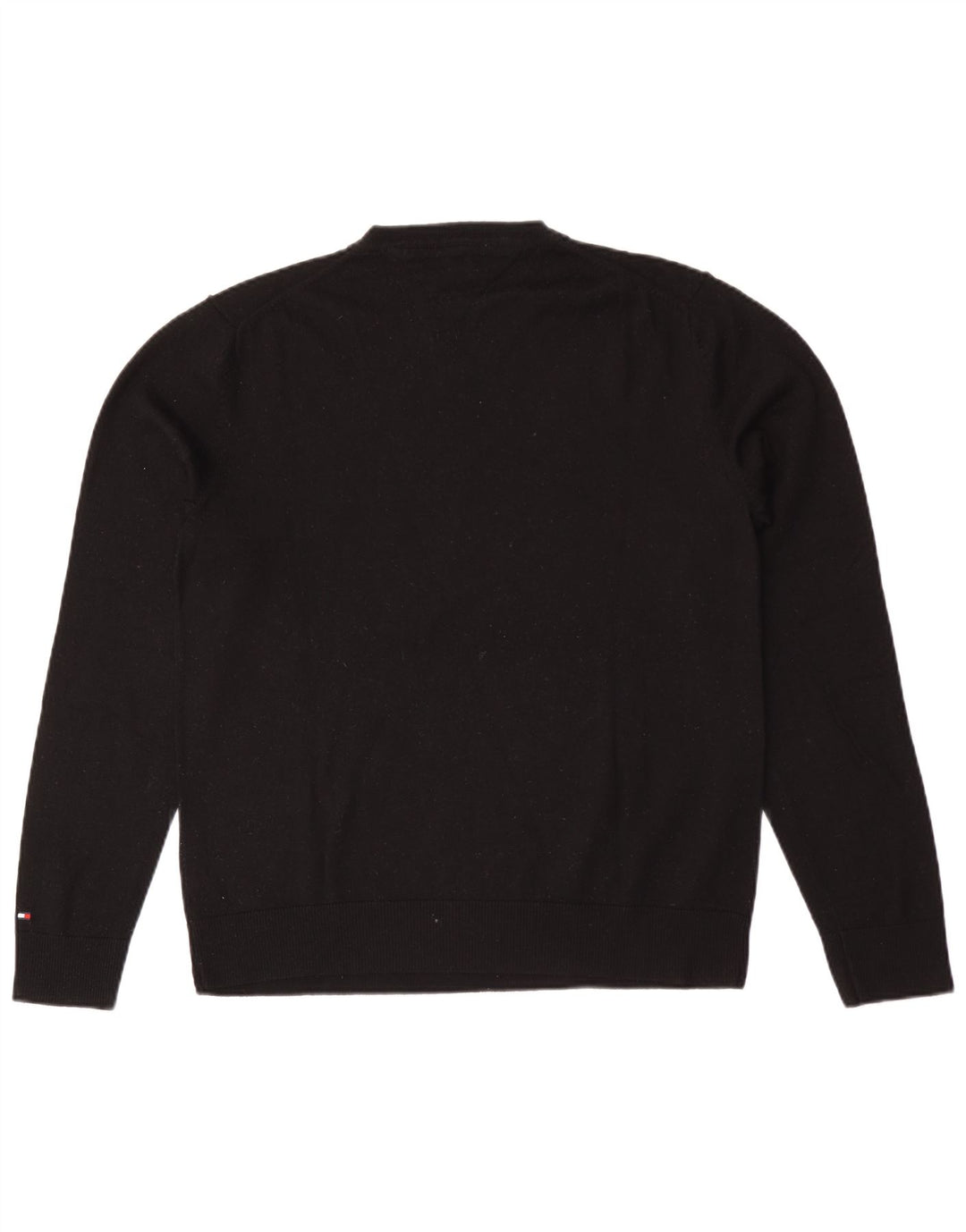 Pulover pentru bărbați Tommy Hilfiger cu decolteu în V, XL, lână neagră
