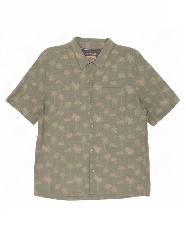 Cămașă cu mânecă scurtă pentru bărbați Fat Face Regular Fit, XL, bumbac, floral, verde