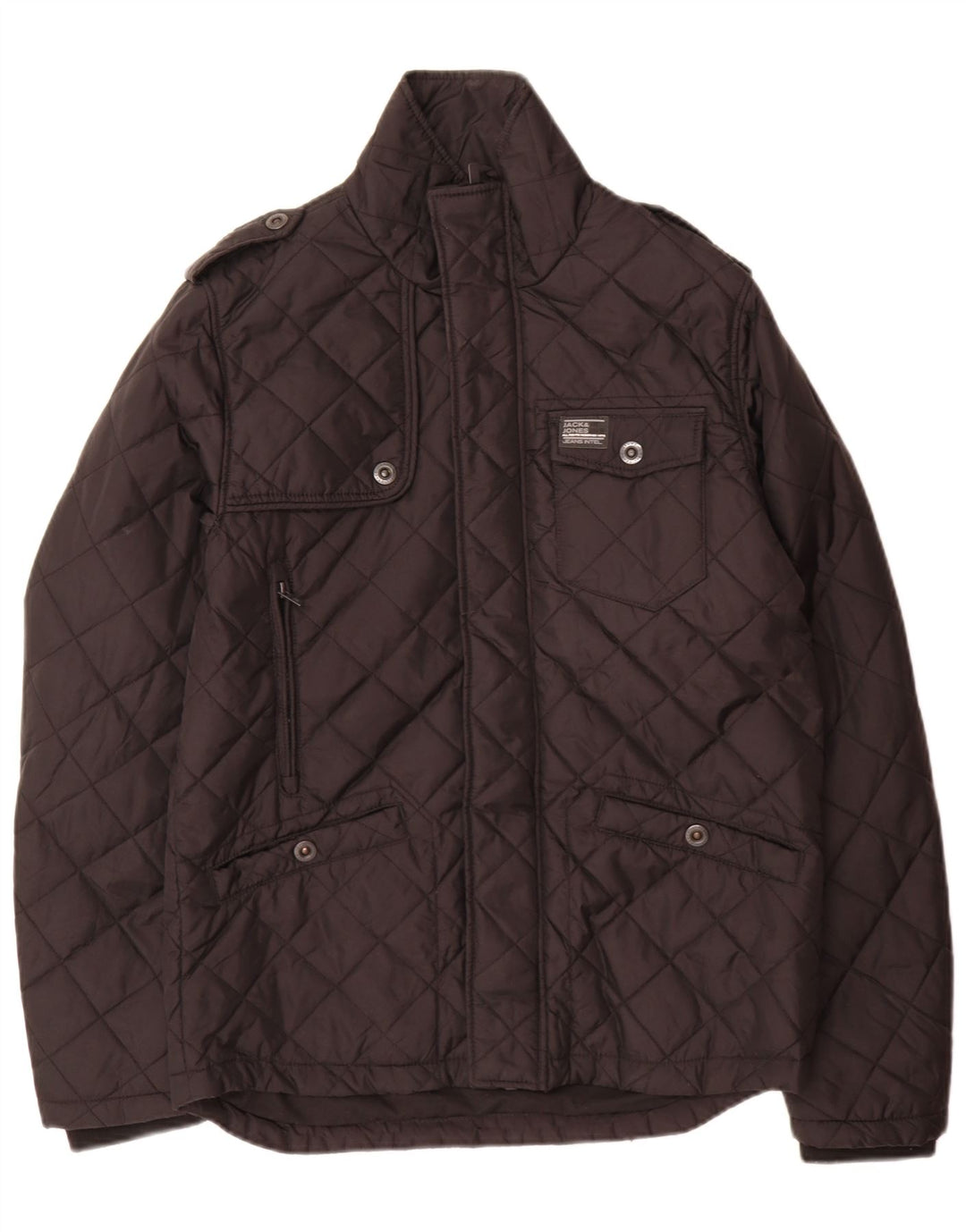 Jack & Jones jachetă militară matlasată pentru bărbați UK 38, nailon mediu negru