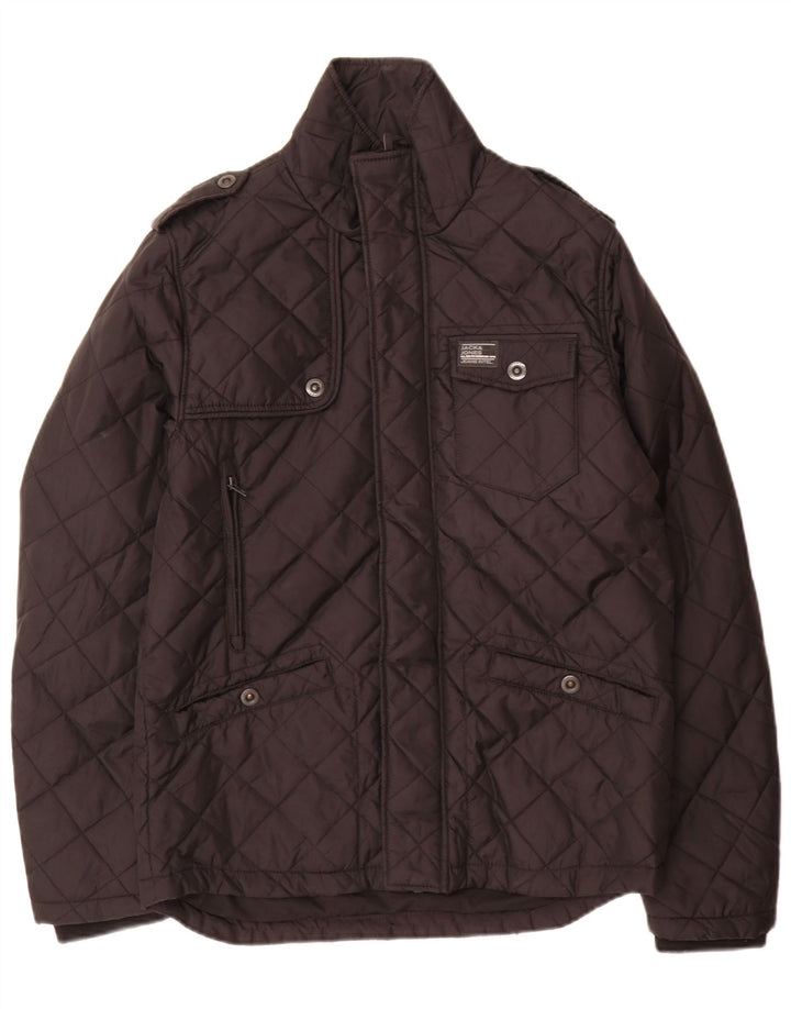 Jack & Jones jachetă militară matlasată pentru bărbați UK 38, nailon mediu negru
