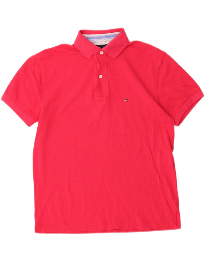 Tricou polo Tommy Hilfiger pentru bărbați, bumbac roz mediu