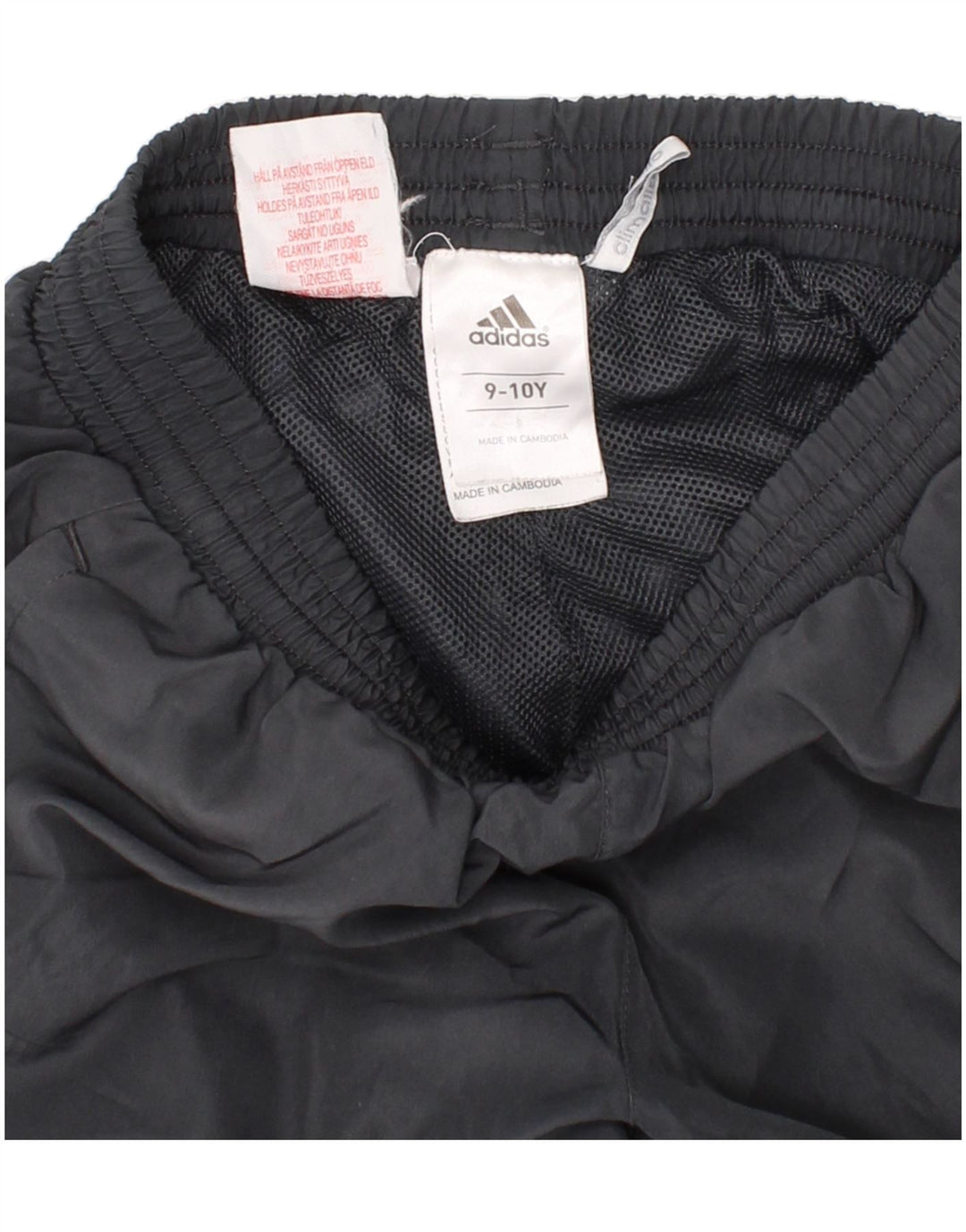 ADIDAS Boys Climalite Tracksuit Trousers Joggers 9-10 Years Grey Polyester Vintage Adidas and Second-Hand Adidas from Messina Hembry 