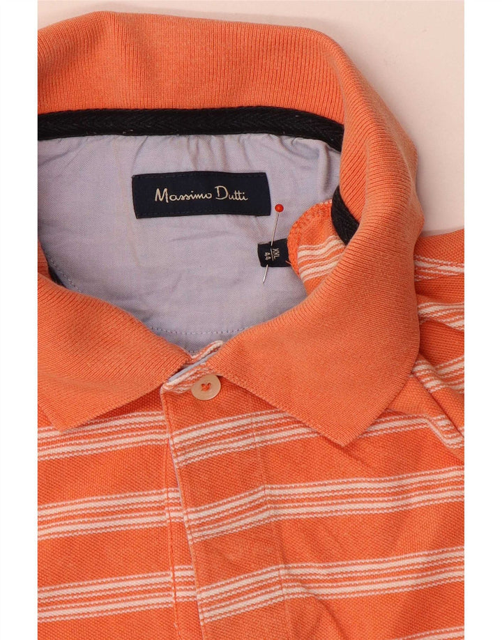 Tricou polo Massimo Dutti pentru bărbați 2XL portocaliu cu dungi