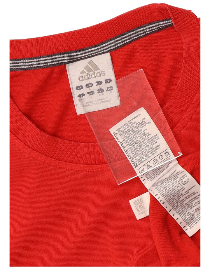 Top pentru bărbați ADIDAS cu mânecă lungă, mare, roșu, bumbac