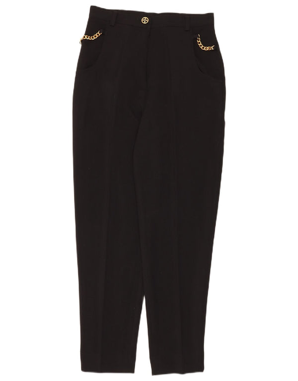 Pantaloni casual de damă vintage cu talie înaltă IT 44 Medium W28 L28 Negru
